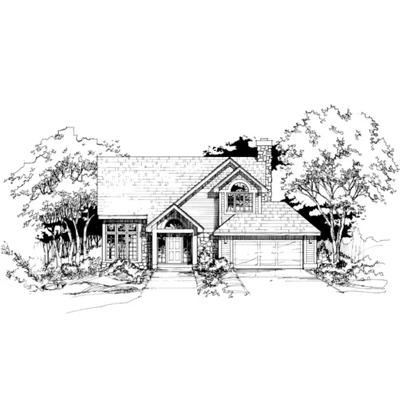 Contemporary House Plan Front of Home - Glen Mill Rustic Home 072D-0399 - Search House Plans and More