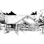 Traditional House Plan Front of Home - Cedric Country Ranch Home 072D-0401 - Search House Plans and More