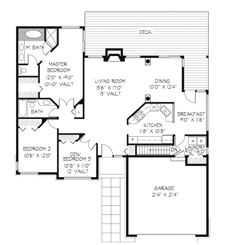 Contemporary House Plan First Floor - Reynard Mill Ranch Home 072D-0402 - Shop House Plans and More