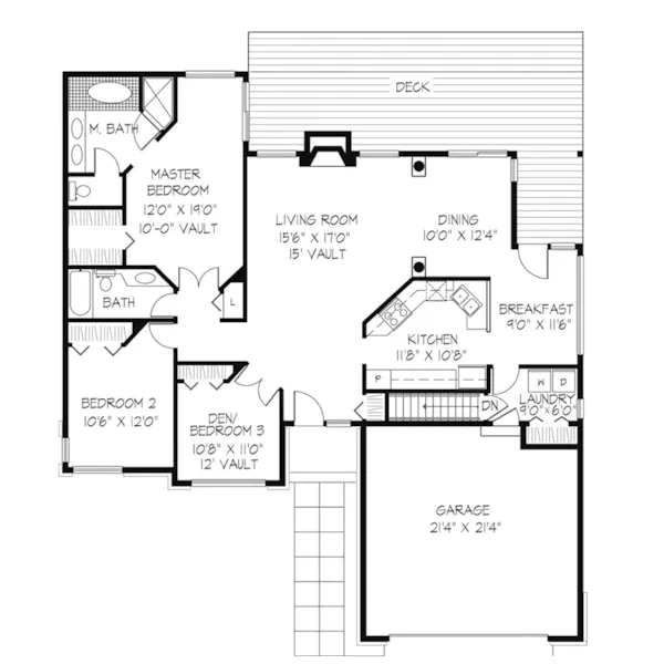 Modern House Plan First Floor - Reynard Mill Ranch Home 072D-0402 - Shop House Plans and More