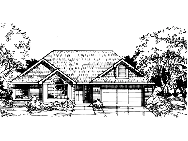 Traditional House Plan Front of Home - Reynard Mill Ranch Home 072D-0402 - Shop House Plans and More