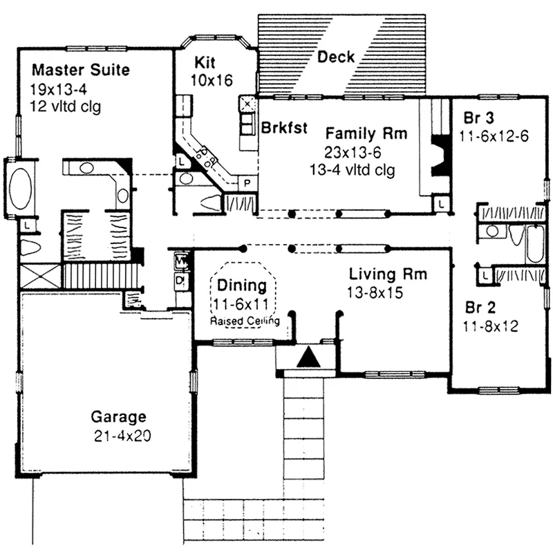 Ranch House Plan First Floor - Jacobs Crossing Ranch Home 072D-0408 - Search House Plans and More