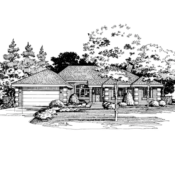 Contemporary House Plan Front of Home - Jacobs Crossing Ranch Home 072D-0408 - Search House Plans and More