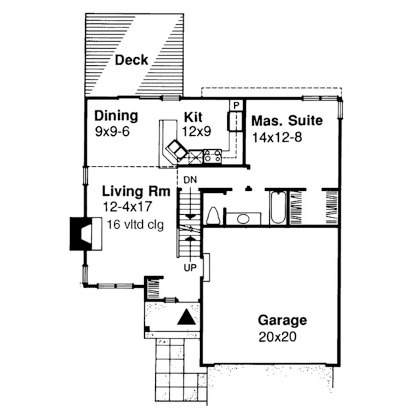 Modern House Plan First Floor - Balfour Hill Narrow Lot Home 072D-0410 - Search House Plans and More