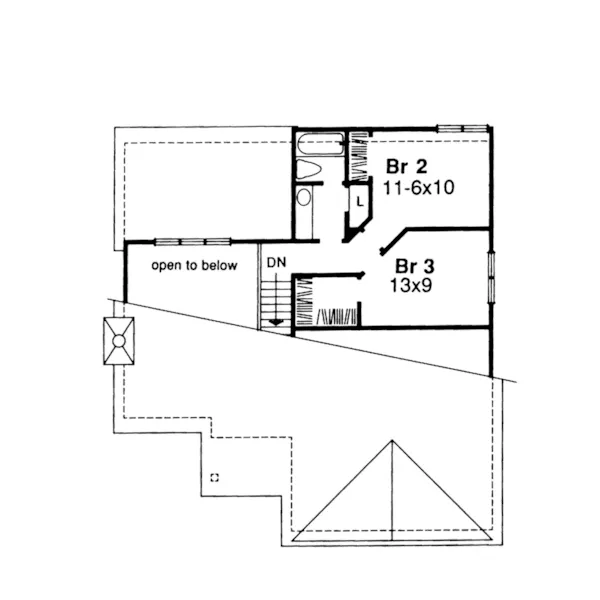 Modern House Plan Second Floor - Balfour Hill Narrow Lot Home 072D-0410 - Search House Plans and More