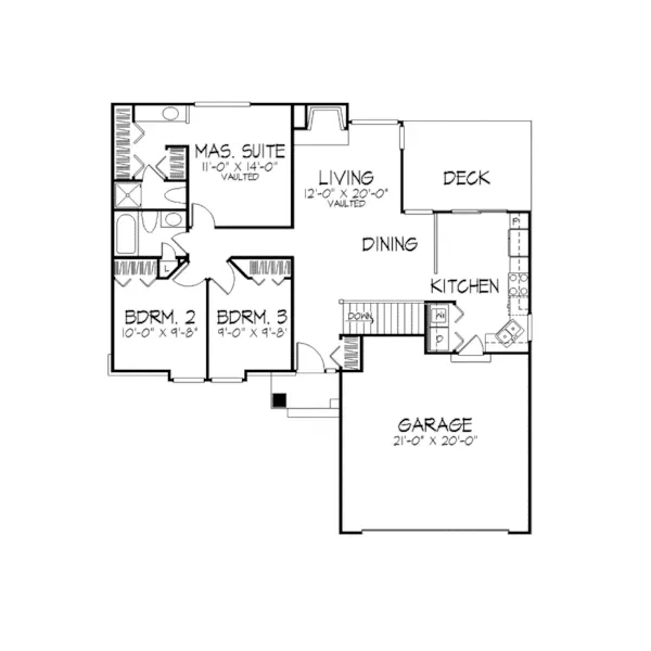 Modern House Plan First Floor - Arianna Traditional Home 072D-0411 - Search House Plans and More