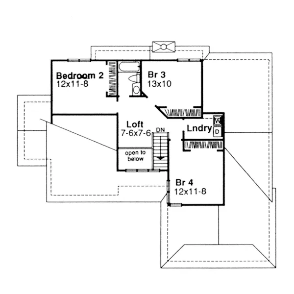 Southern House Plan Second Floor - Montana Grove Southern Home 072D-0412 - Shop House Plans and More