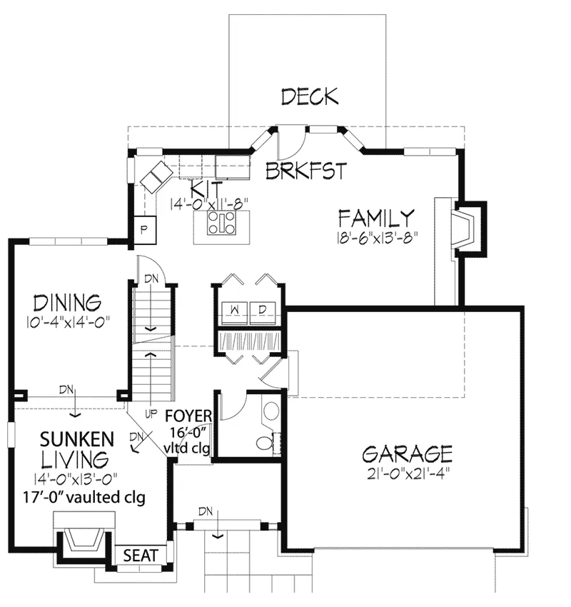 Bungalow House Plan First Floor - Contessa Hill Southern Home 072D-0413 - Search House Plans and More