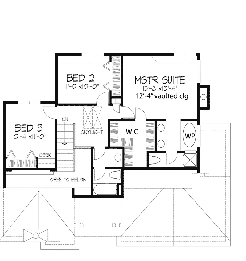 Shingle House Plan Second Floor - Contessa Hill Southern Home 072D-0413 - Search House Plans and More
