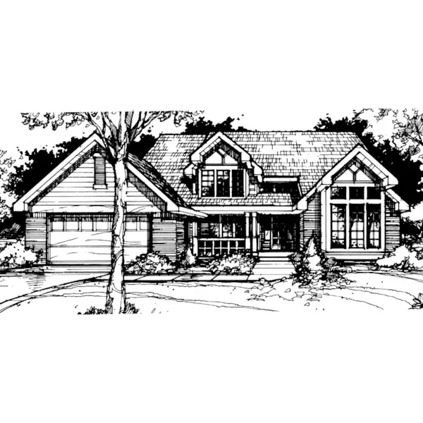 Traditional House Plan Front of Home - Calumet Ranch Country Home 072D-0415 - Search House Plans and More