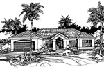 Santa Fe House Plan Front of Home - Cantwell Cove Sunbelt Home 072D-0417 - Search House Plans and More