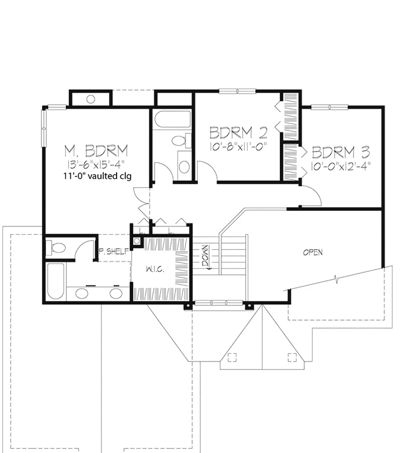 Modern House Plan Second Floor - Todforth Way Traditional Home 072D-0418 - Shop House Plans and More