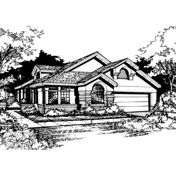 Southern House Plan Front of Home - Emilia Park Country Ranch Home 072D-0420 - Search House Plans and More