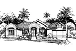 Sunbelt House Plan Front of Home - Brendan Spanish Style Home 072D-0421 - Search House Plans and More