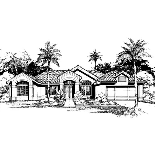 Southwestern House Plan Front of Home - Brendan Spanish Style Home 072D-0421 - Search House Plans and More