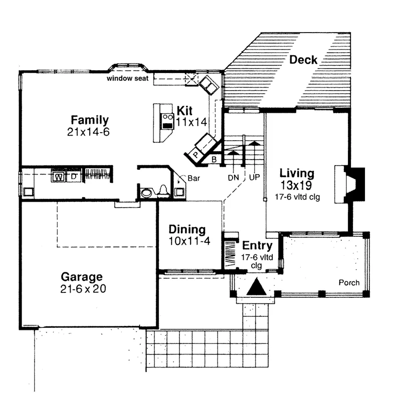Traditional House Plan First Floor - Cooper Hill Craftsman Home 072D-0422 - Search House Plans and More