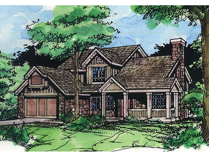 Craftsman House Plan Front of Home - Cooper Hill Craftsman Home 072D-0422 - Search House Plans and More