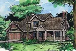 Traditional House Plan Front of Home - Cooper Hill Craftsman Home 072D-0422 - Search House Plans and More