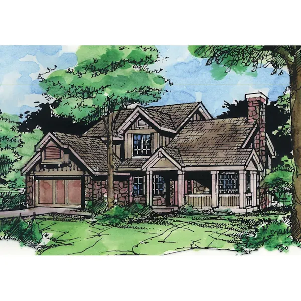 Southern House Plan Front of Home - Cooper Hill Craftsman Home 072D-0422 - Search House Plans and More