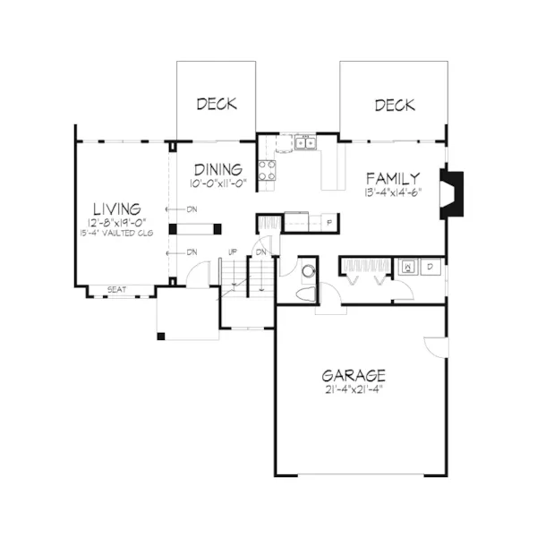 Southern House Plan First Floor - Hollybrook Rustic Home 072D-0423 - Search House Plans and More