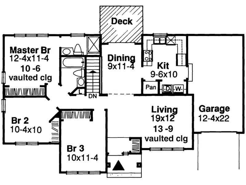 Ranch House Plan First Floor - Windsong Ranch Home 072D-0427 - Shop House Plans and More