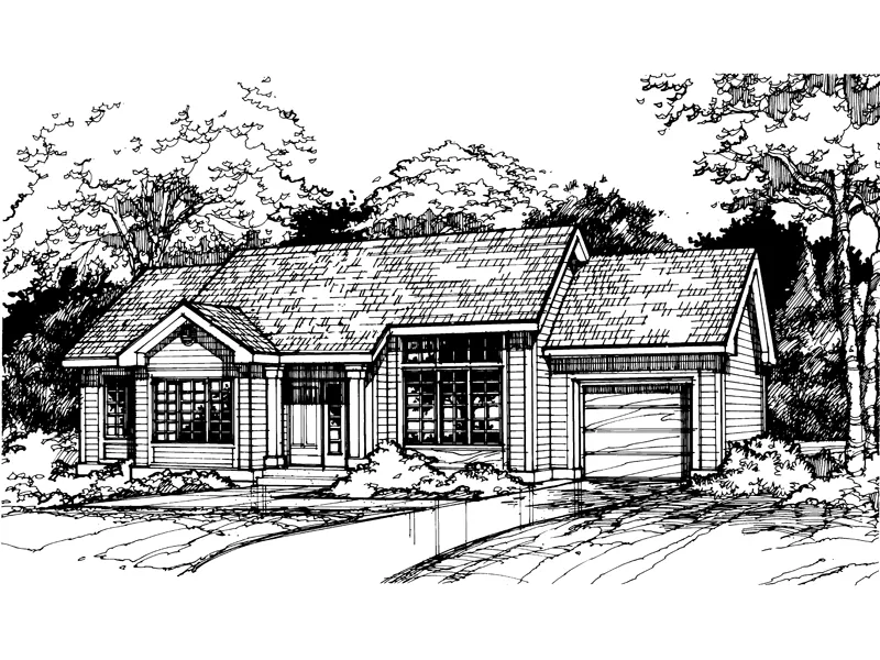 Ranch House Plan Front of Home - Windsong Ranch Home 072D-0427 - Shop House Plans and More