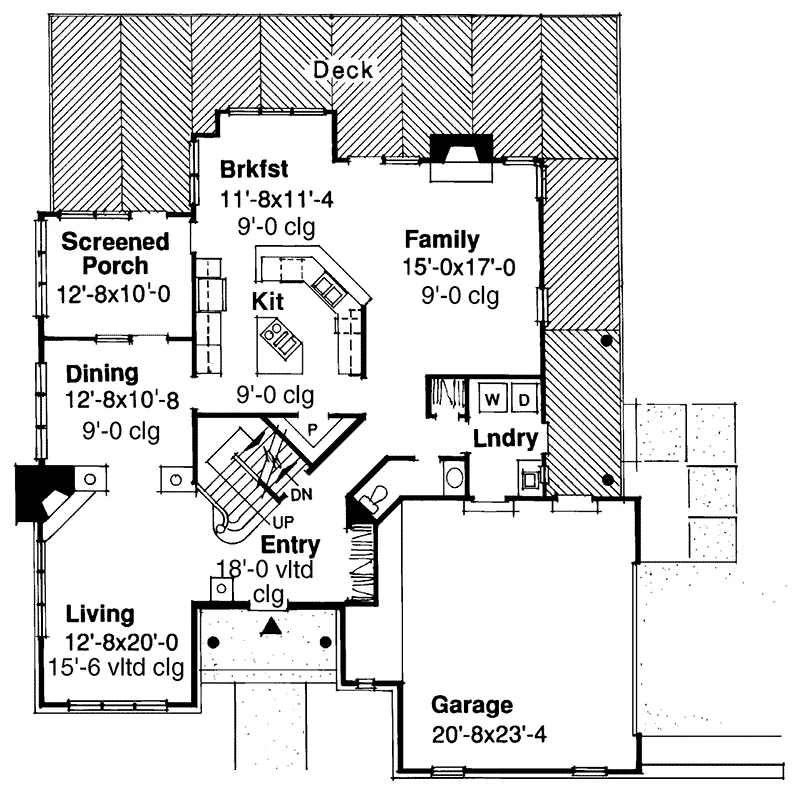 Arts & Crafts House Plan First Floor - Carol Junction European Home 072D-0428 - Search House Plans and More