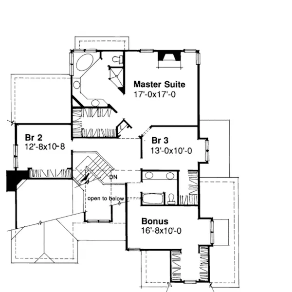 Craftsman House Plan Second Floor - Carol Junction European Home 072D-0428 - Search House Plans and More