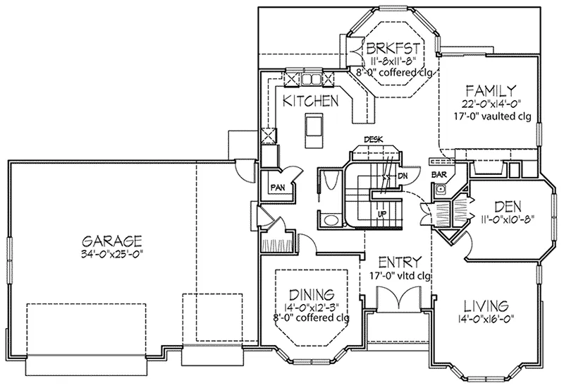 Tudor House Plan First Floor - Ellerton Southern Tudor Home 072D-0430 - Search House Plans and More