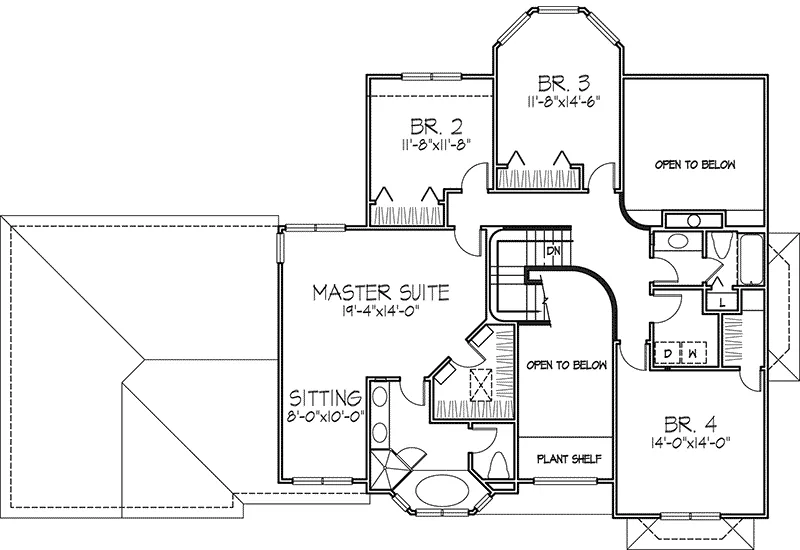 Tudor House Plan Second Floor - Ellerton Southern Tudor Home 072D-0430 - Search House Plans and More