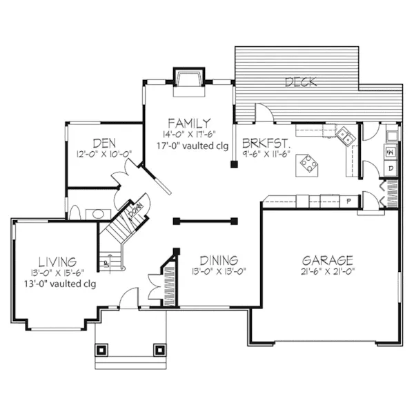 Traditional House Plan First Floor - Hollister Crossing Rustic Home 072D-0431 - Search House Plans and More