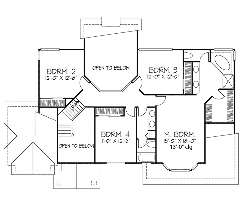 Traditional House Plan Second Floor - Hollister Crossing Rustic Home 072D-0431 - Search House Plans and More