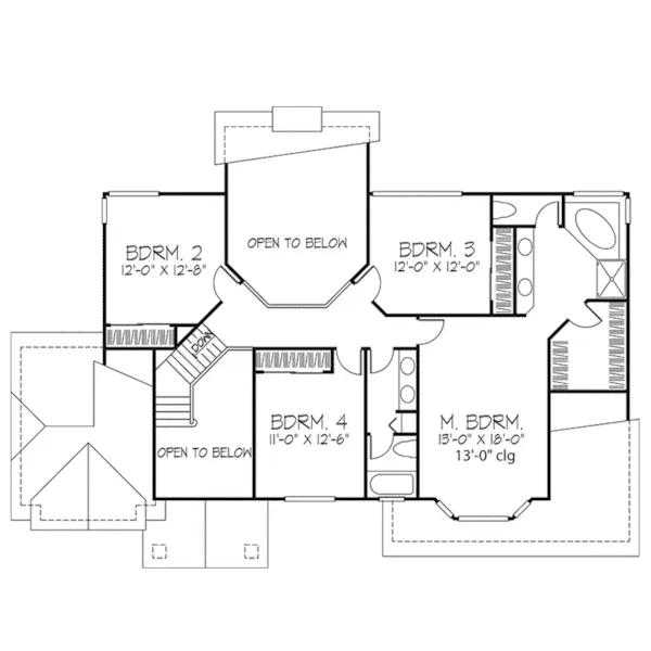 Traditional House Plan Second Floor - Hollister Crossing Rustic Home 072D-0431 - Search House Plans and More