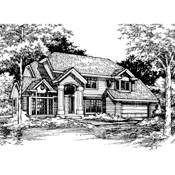 Traditional House Plan Front of Home - Hollister Crossing Rustic Home 072D-0431 - Search House Plans and More