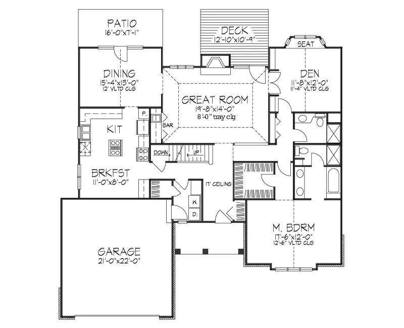 Traditional House Plan First Floor - Payne Point Contemporary Home 072D-0432 - Shop House Plans and More