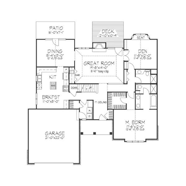 Traditional House Plan First Floor - Payne Point Contemporary Home 072D-0432 - Shop House Plans and More