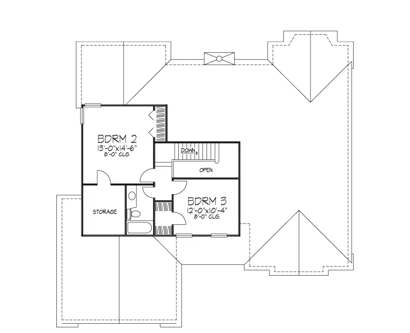 Traditional House Plan Second Floor - Payne Point Contemporary Home 072D-0432 - Shop House Plans and More