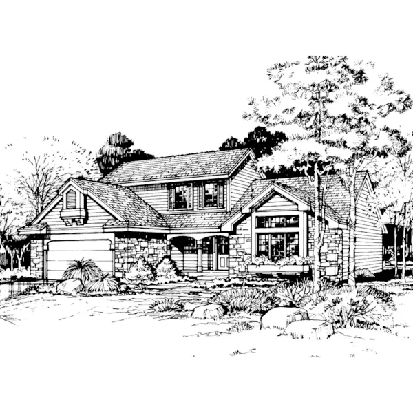 Traditional House Plan Front of Home - Payne Point Contemporary Home 072D-0432 - Shop House Plans and More