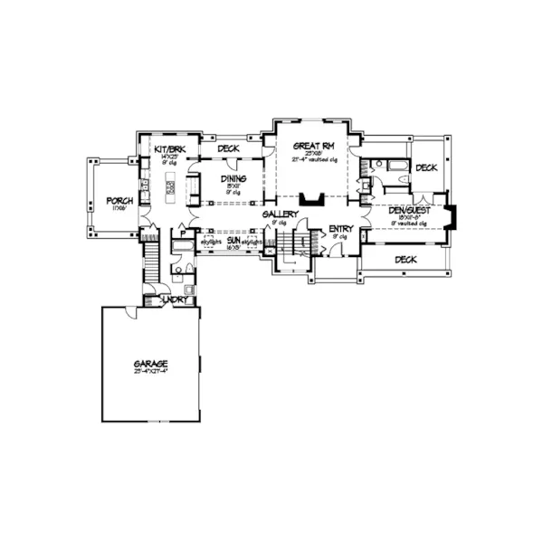 Contemporary House Plan First Floor - Kirkwood Luxury Home 072D-0438 - Search House Plans and More