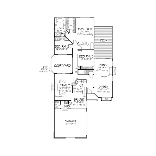 Traditional House Plan First Floor - Prestcreek Ranch Home 072D-0439 - Shop House Plans and More