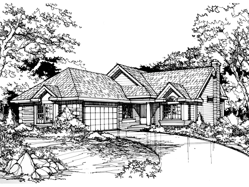 Southern House Plan Front of Home - Prestcreek Ranch Home 072D-0439 - Shop House Plans and More