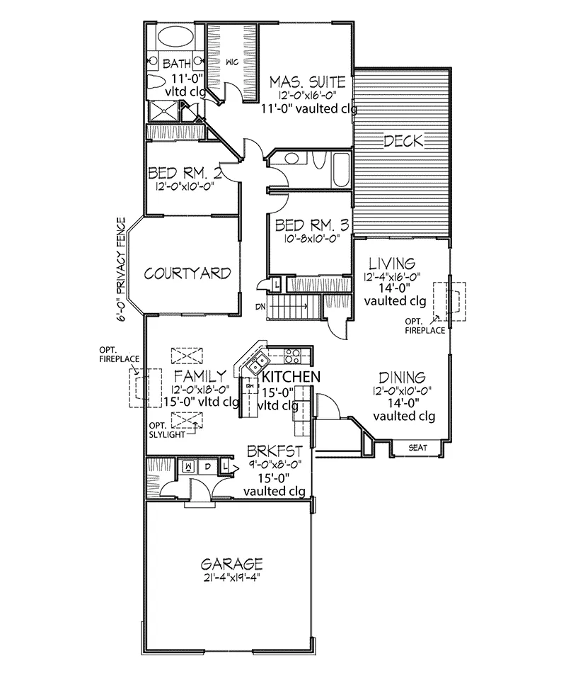Ranch House Plan First Floor - Shortridge Rustic Ranch Home 072D-0440 - Shop House Plans and More