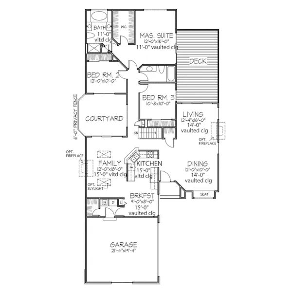 Ranch House Plan First Floor - Shortridge Rustic Ranch Home 072D-0440 - Shop House Plans and More