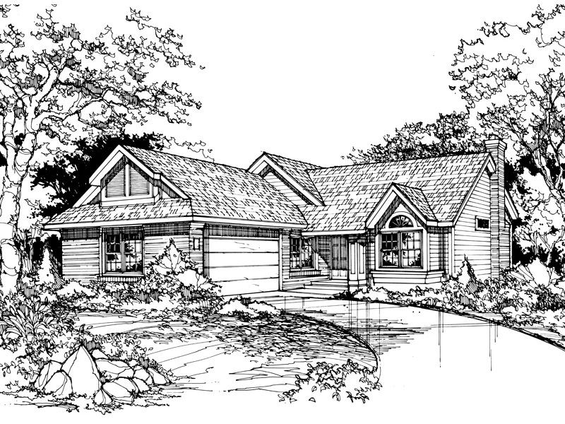 Ranch House Plan Front of Home - Shortridge Rustic Ranch Home 072D-0440 - Shop House Plans and More