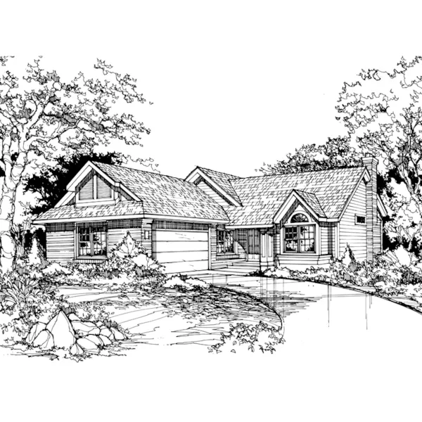 Ranch House Plan Front of Home - Shortridge Rustic Ranch Home 072D-0440 - Shop House Plans and More