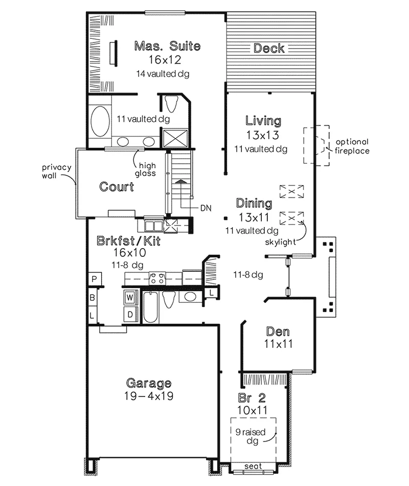 Craftsman House Plan First Floor - Deminelle Southern Ranch Home 072D-0442 - Search House Plans and More