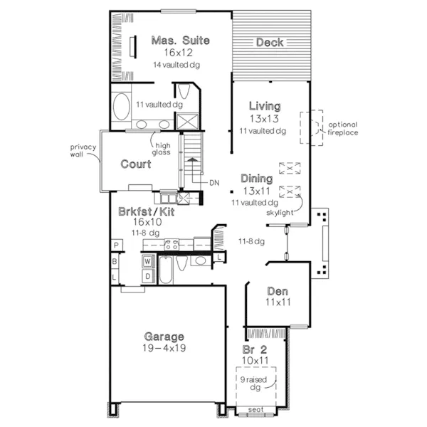 Craftsman House Plan First Floor - Deminelle Southern Ranch Home 072D-0442 - Search House Plans and More