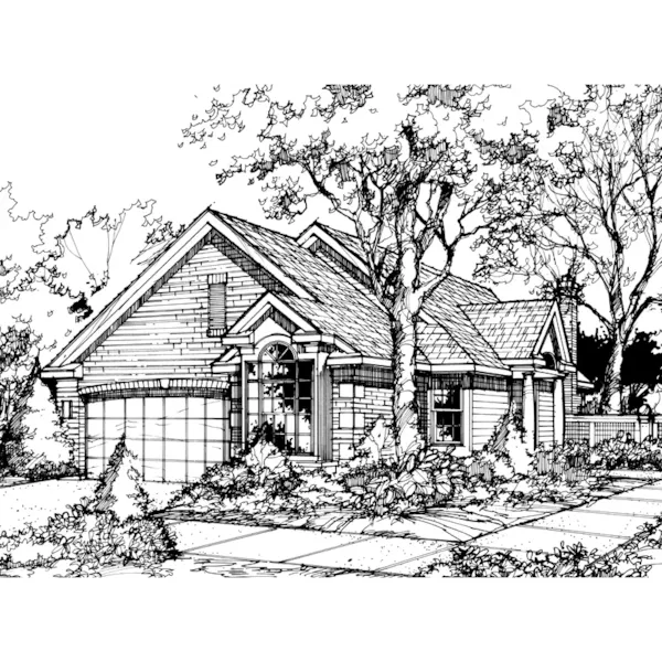 Traditional House Plan Front of Home - Mariedale Country Cottage Home 072D-0443 - Shop House Plans and More