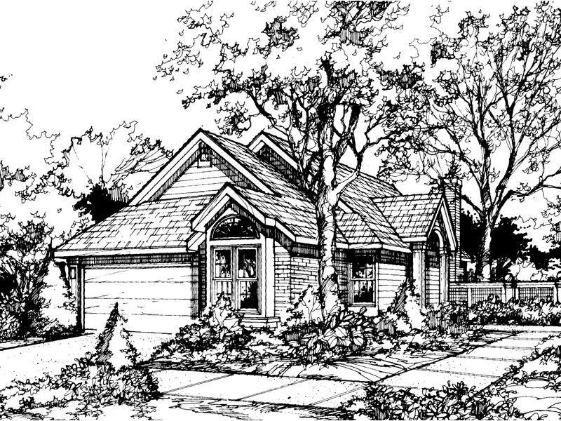 Southern House Plan Front of Home - Kerston Ridge Narrow Lot Home 072D-0444 - Search House Plans and More