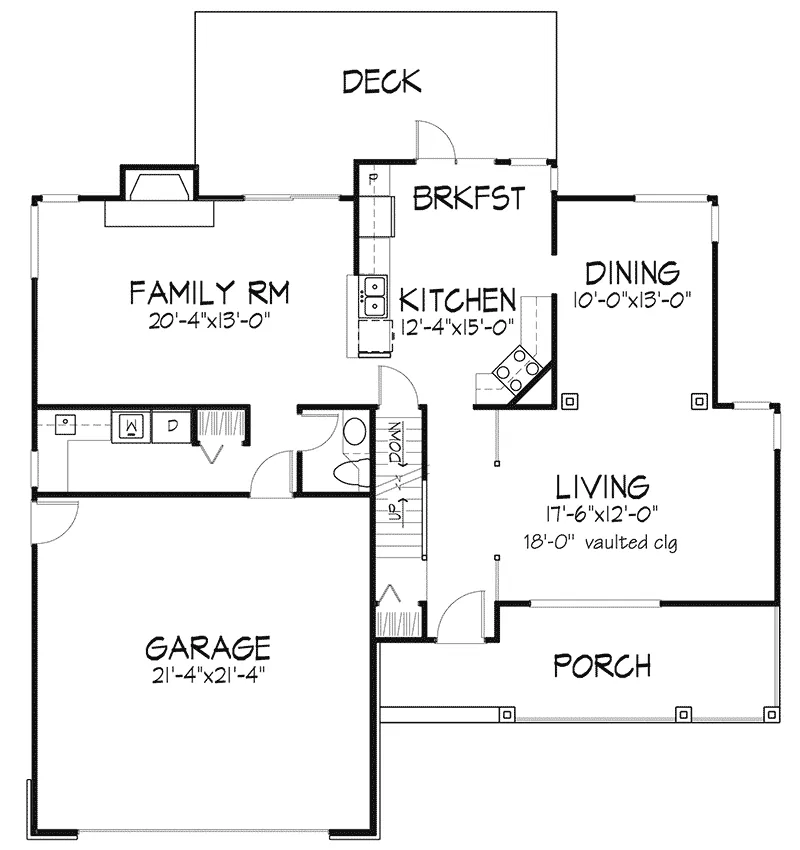 Modern House Plan First Floor - Caleb Rustic Home 072D-0445 - Search House Plans and More